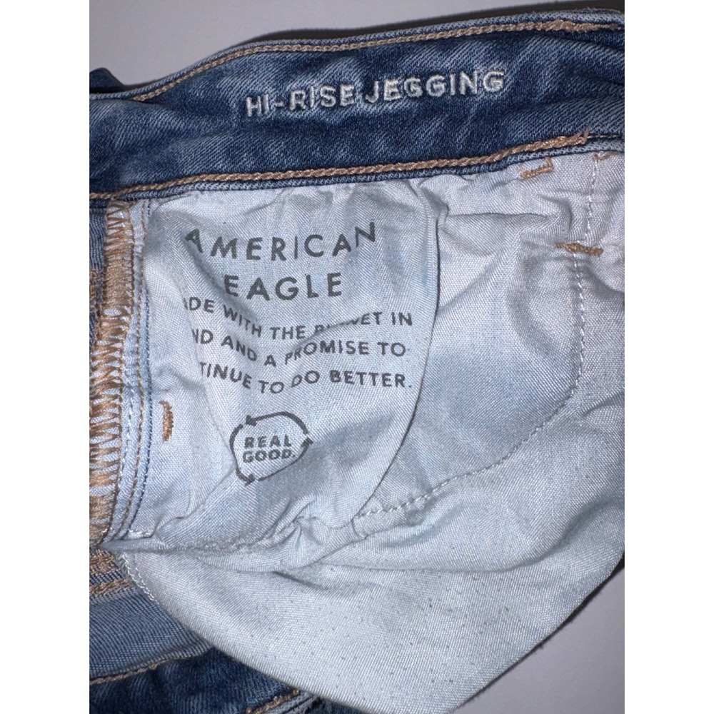 American Eagle Outfitters Hi Rise Jeggings Distressed Jeans Womens Size 6 Short - Picture 3 of 10